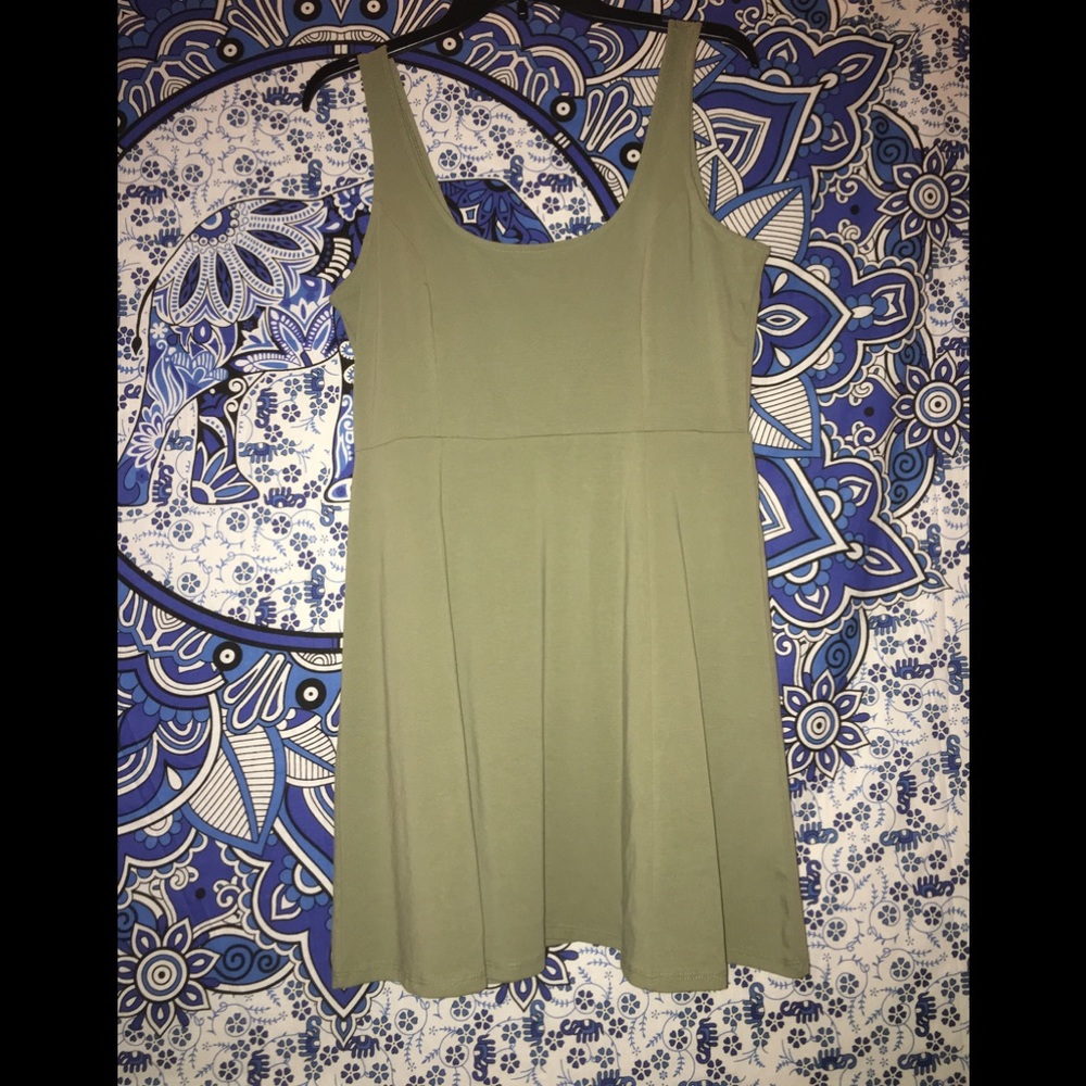 Forever 21 Olive Fit and Flare Skater Dress